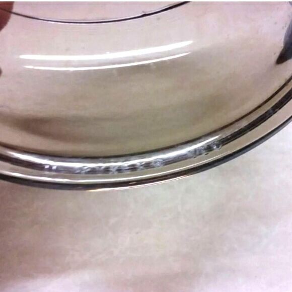 Visions Amber by Corning Glass Lid V-1-C for 1 qt. Pan or Casserole Pyrex Round - Picture 5 of 6